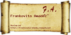 Frankovits Amadé névjegykártya